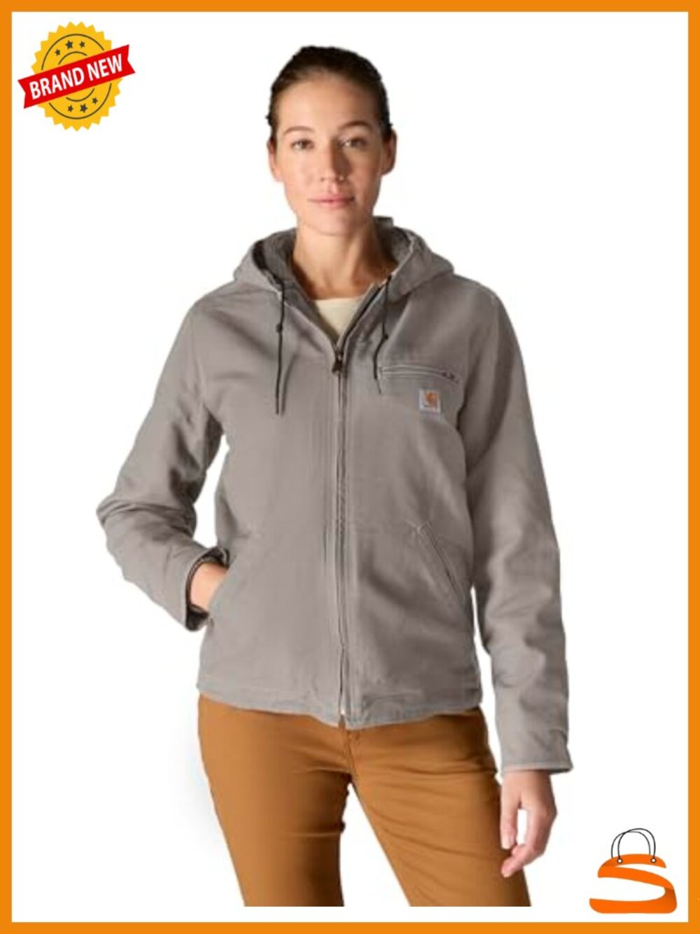 Washed Duck Sierra Jacket Sherpa Lined Hooded Loose Fit Casual Coat